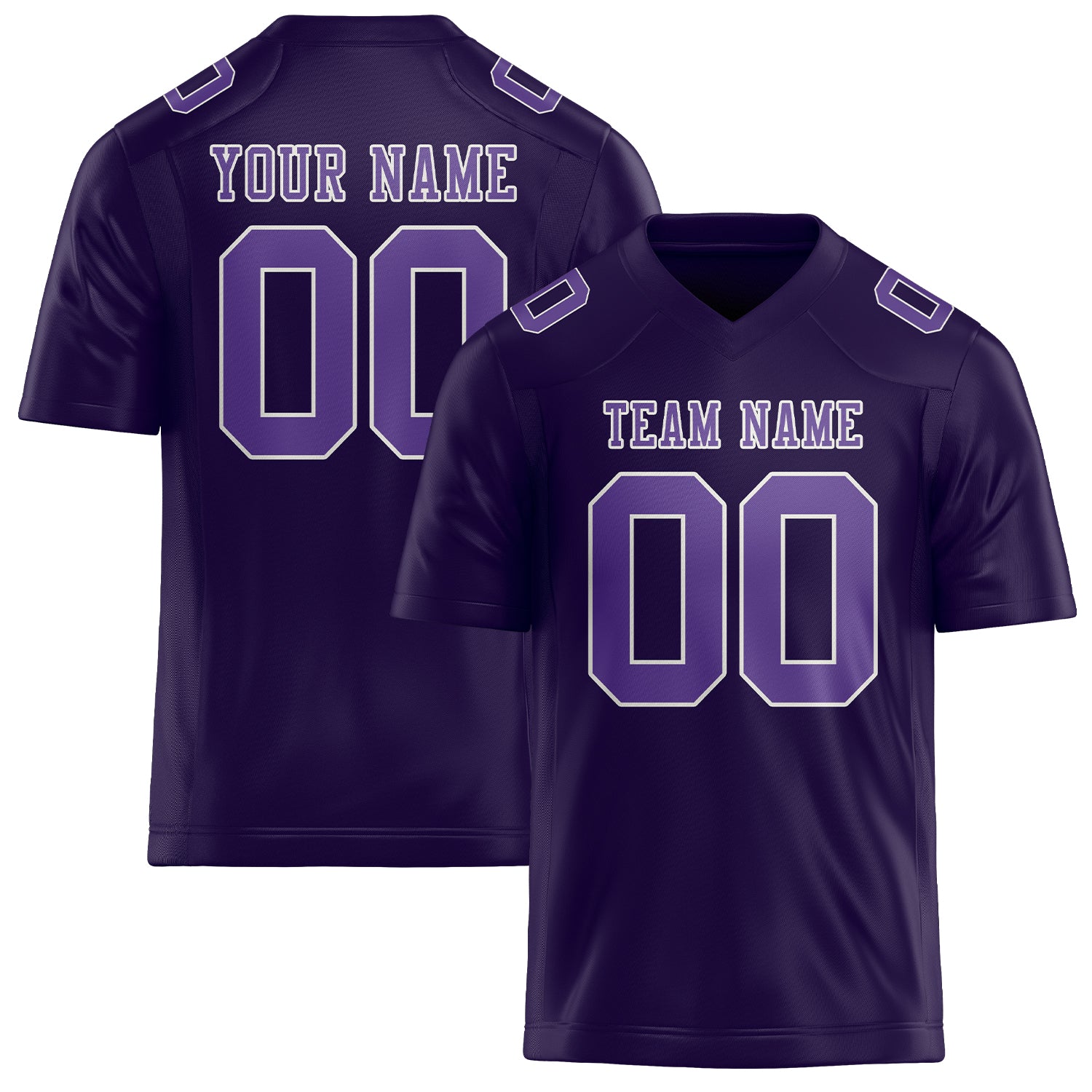 Custom Purple Light Purple Football Jersey