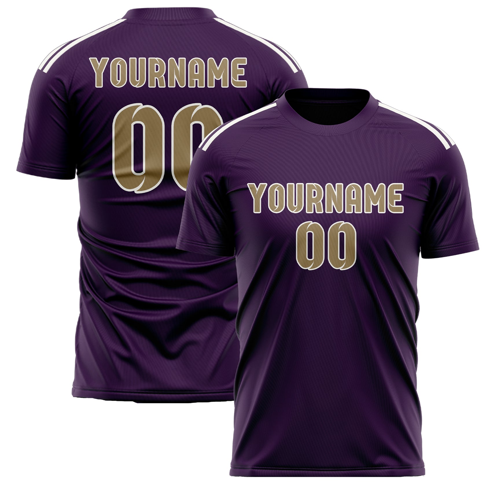 Custom Purple Light Khaki Soccer Jersey