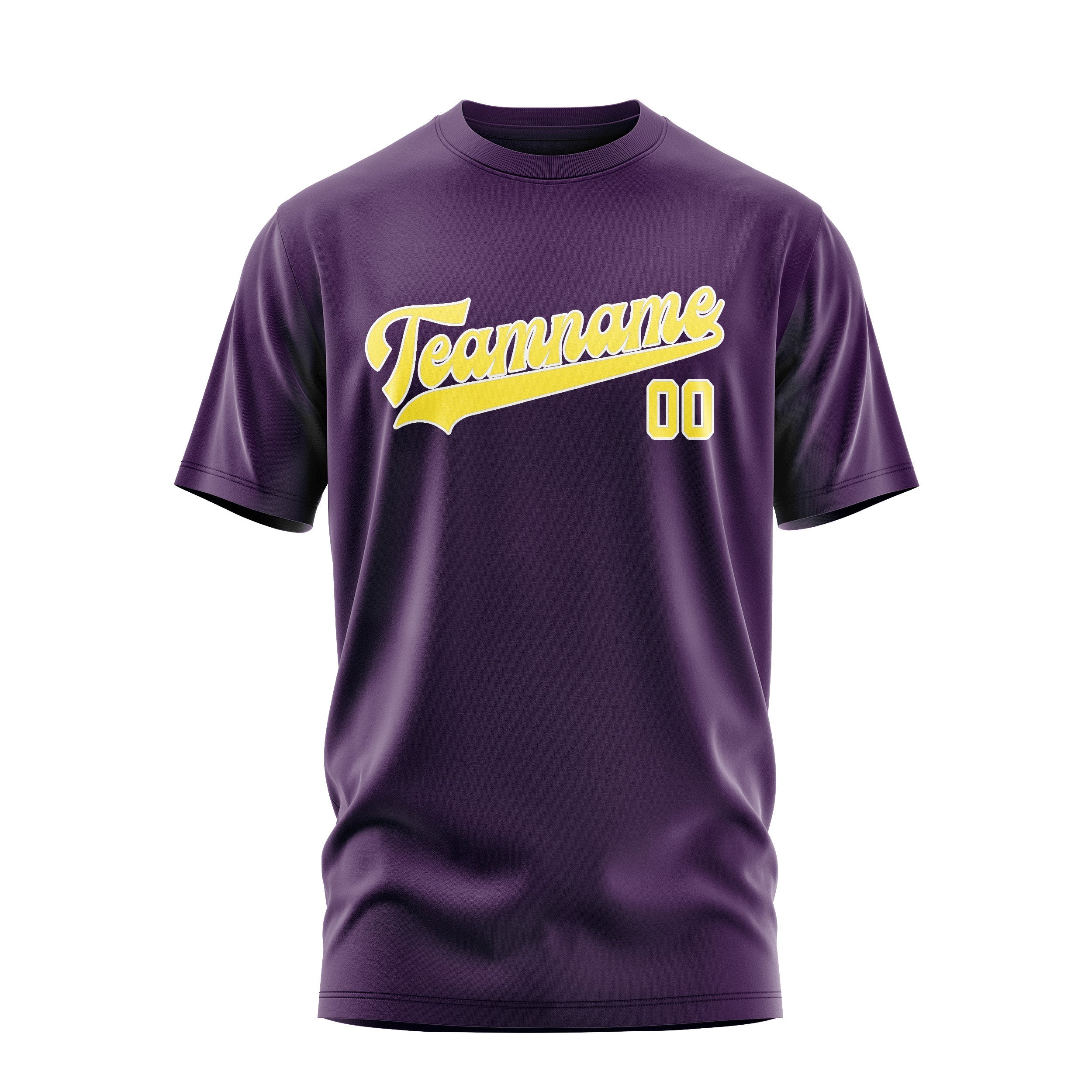 Custom Purple Light Yellow T-Shirt