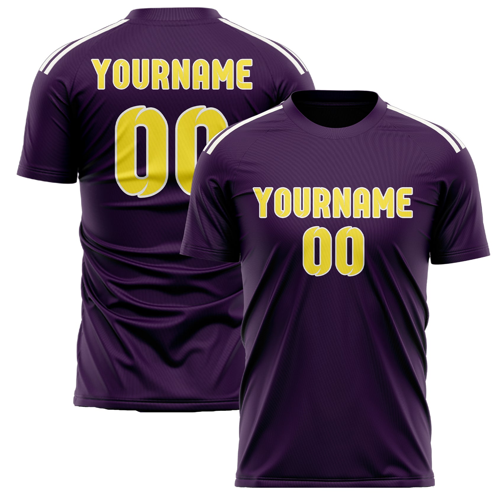 Custom Purple Light Yellow Soccer Jersey