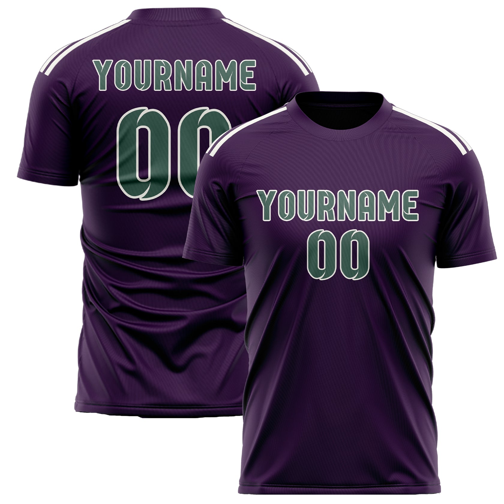 Custom Purple Blue Green Soccer Jersey