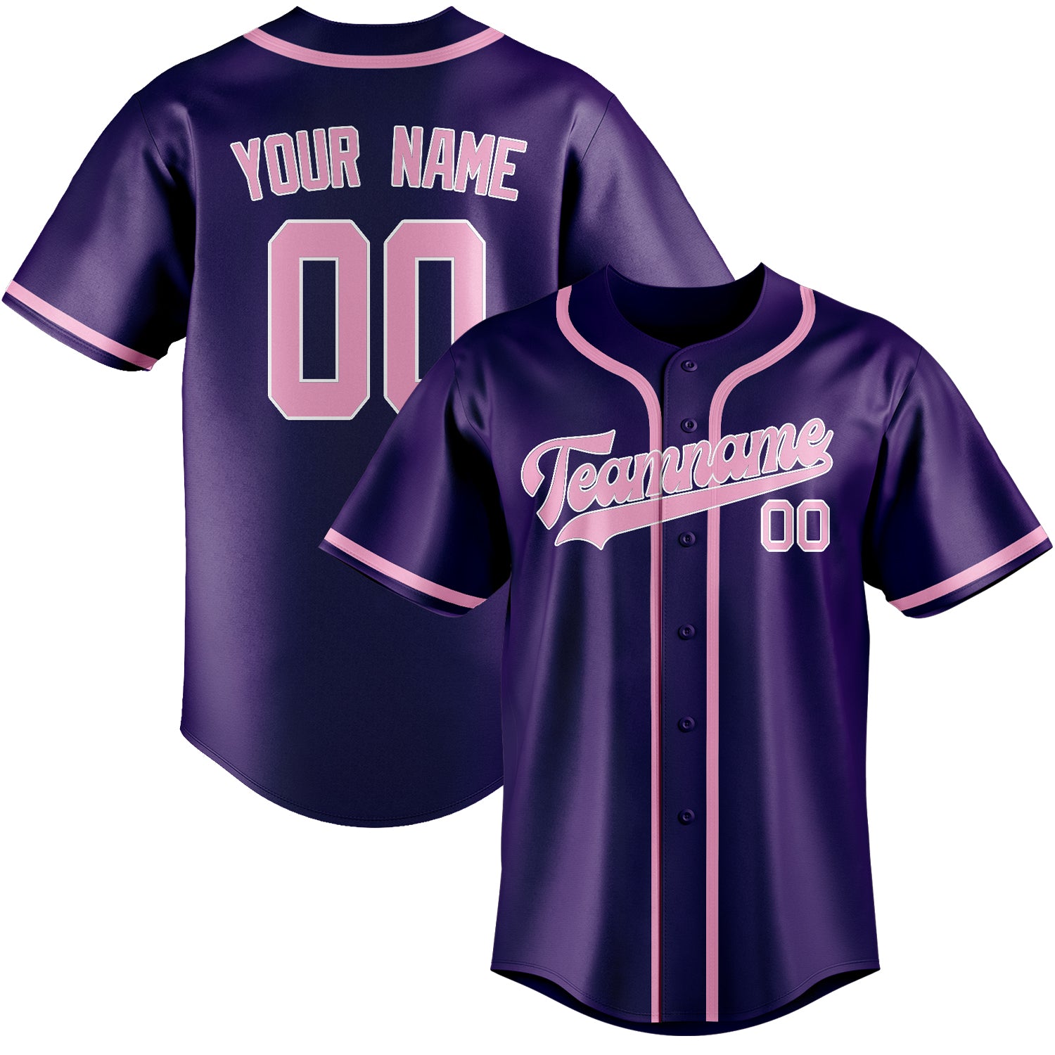Custom Purple Light Pink Baseball Jersey