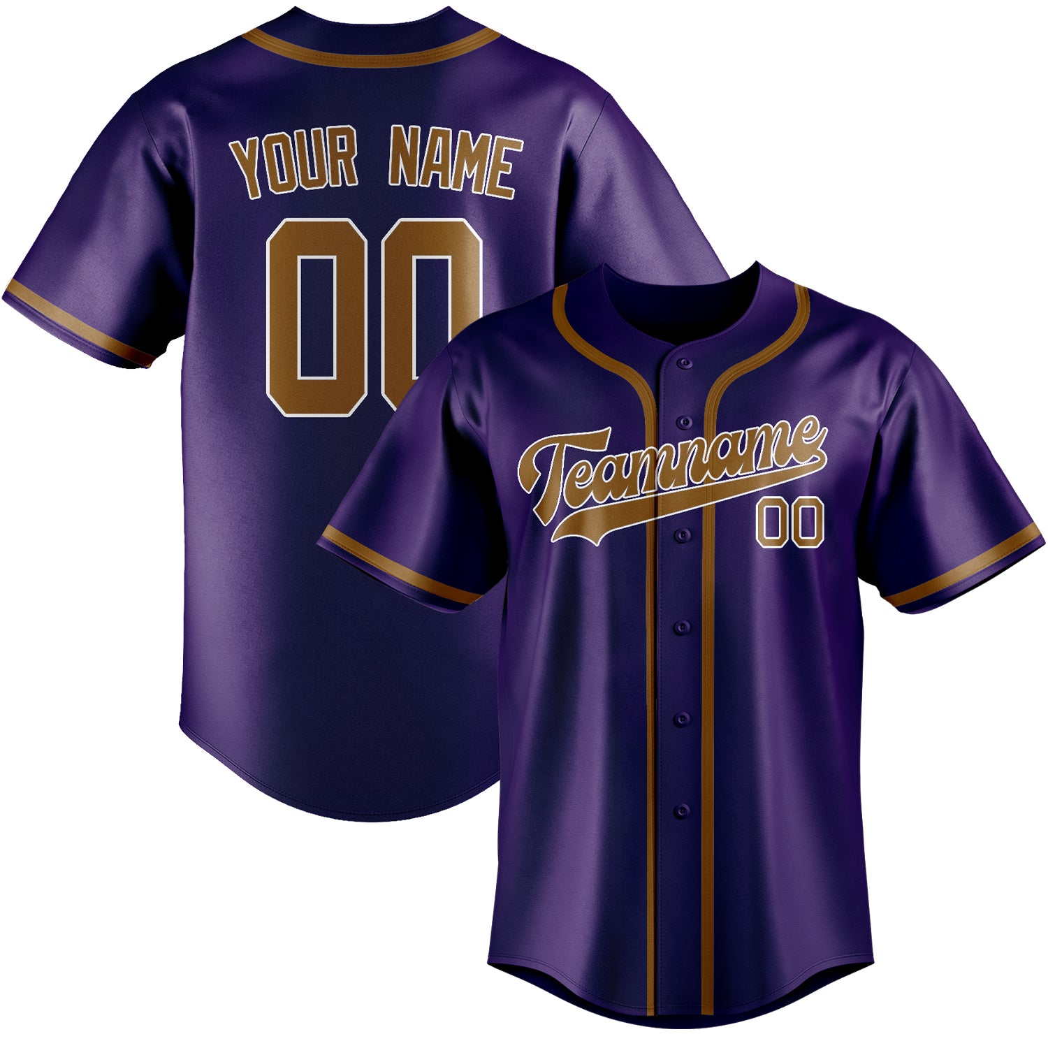 Custom Purple Khaki Baseball Jersey