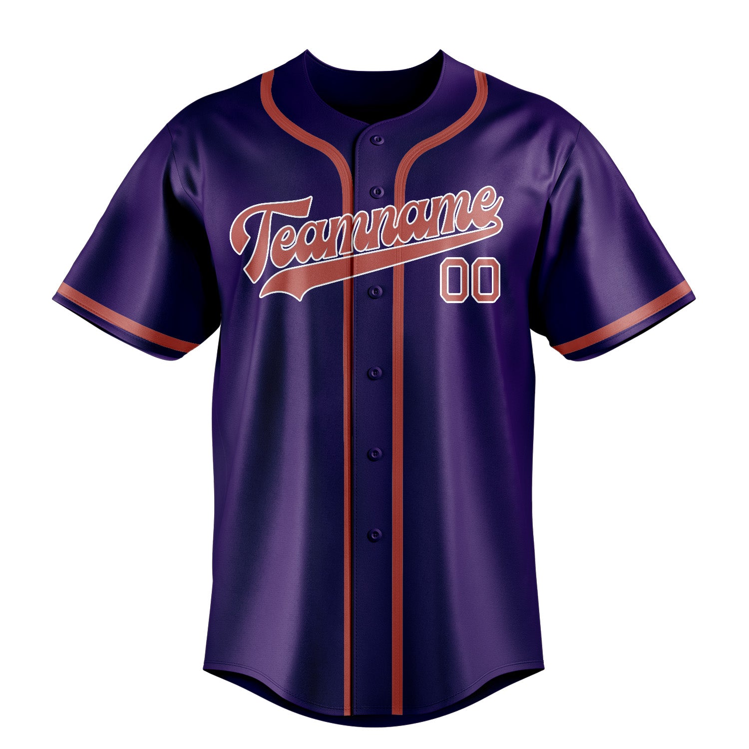 Custom Purple Copper Rose Baseball Jersey