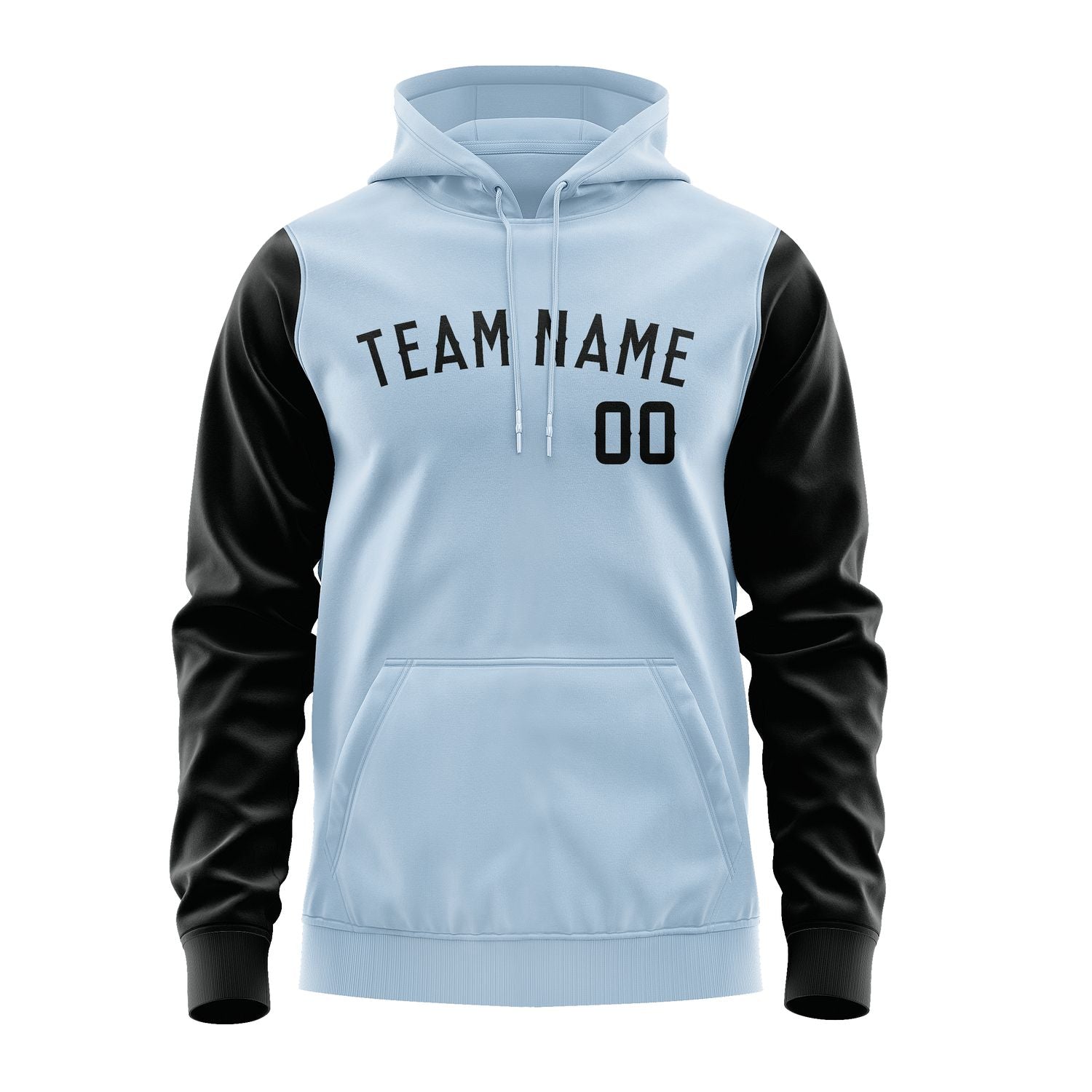 Custom Light Blue Black Hoodie 0808171708B31717