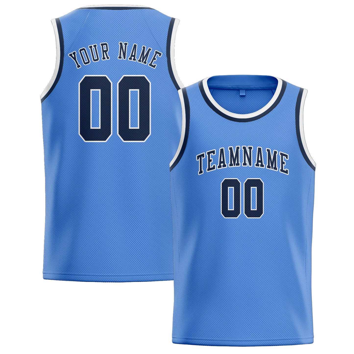 Custom Light Blue Blue Basketball Jersey