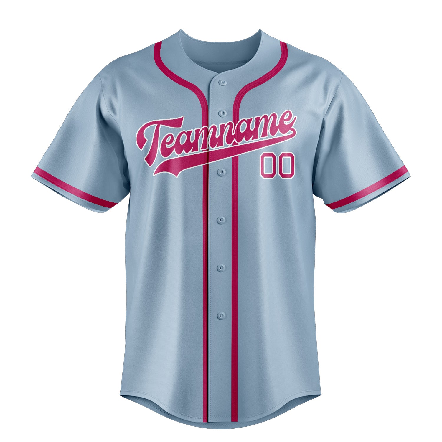 Custom Light Blue Pink Baseball Jersey