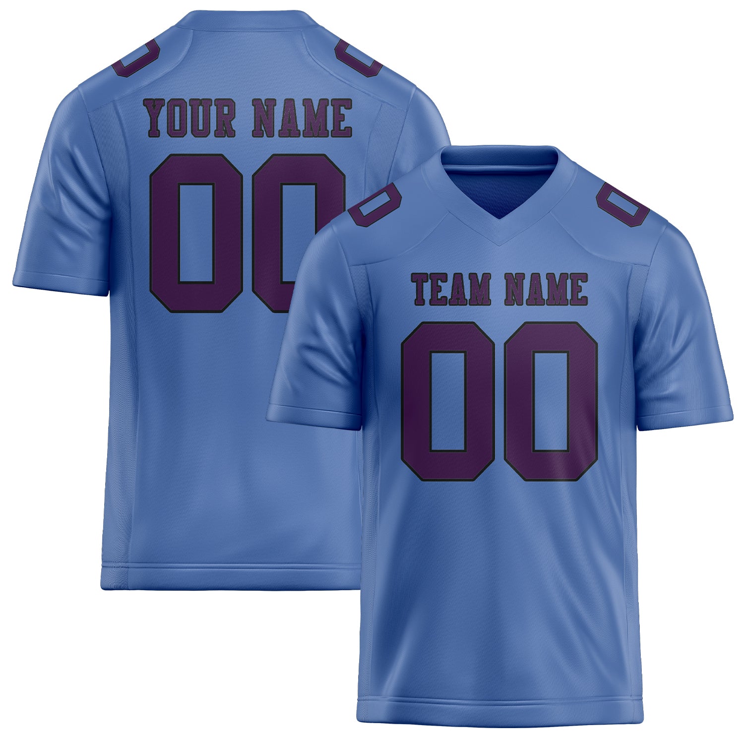 Custom Light Blue Purple Football Jersey