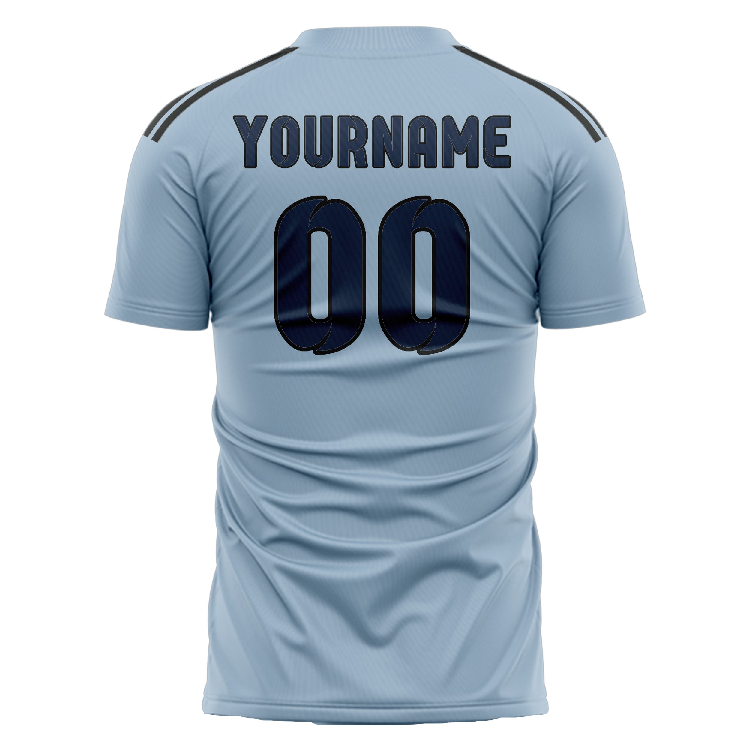 Custom Light Blue Blue Soccer Jersey