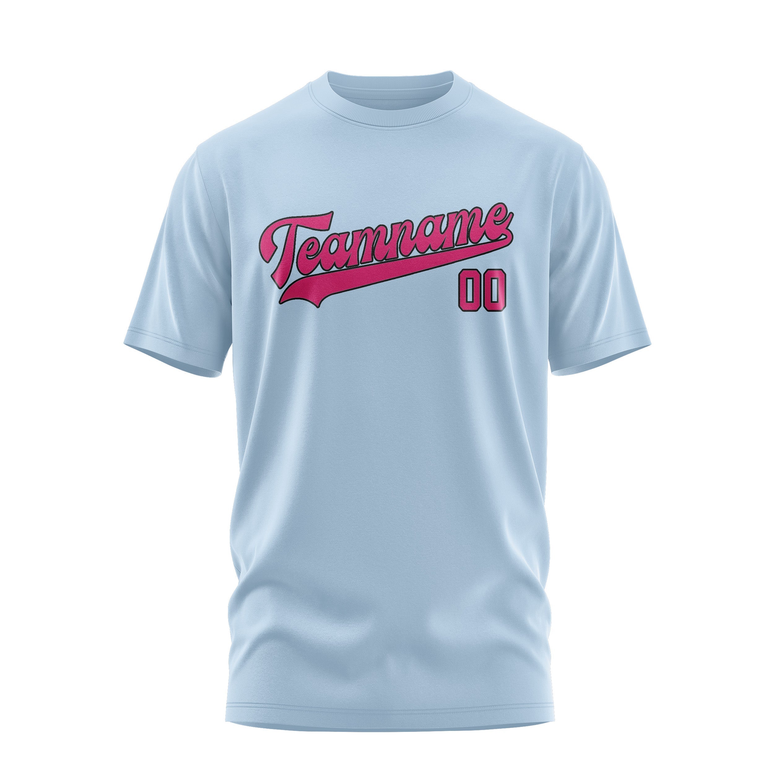 Custom Light Blue Pink T-Shirt