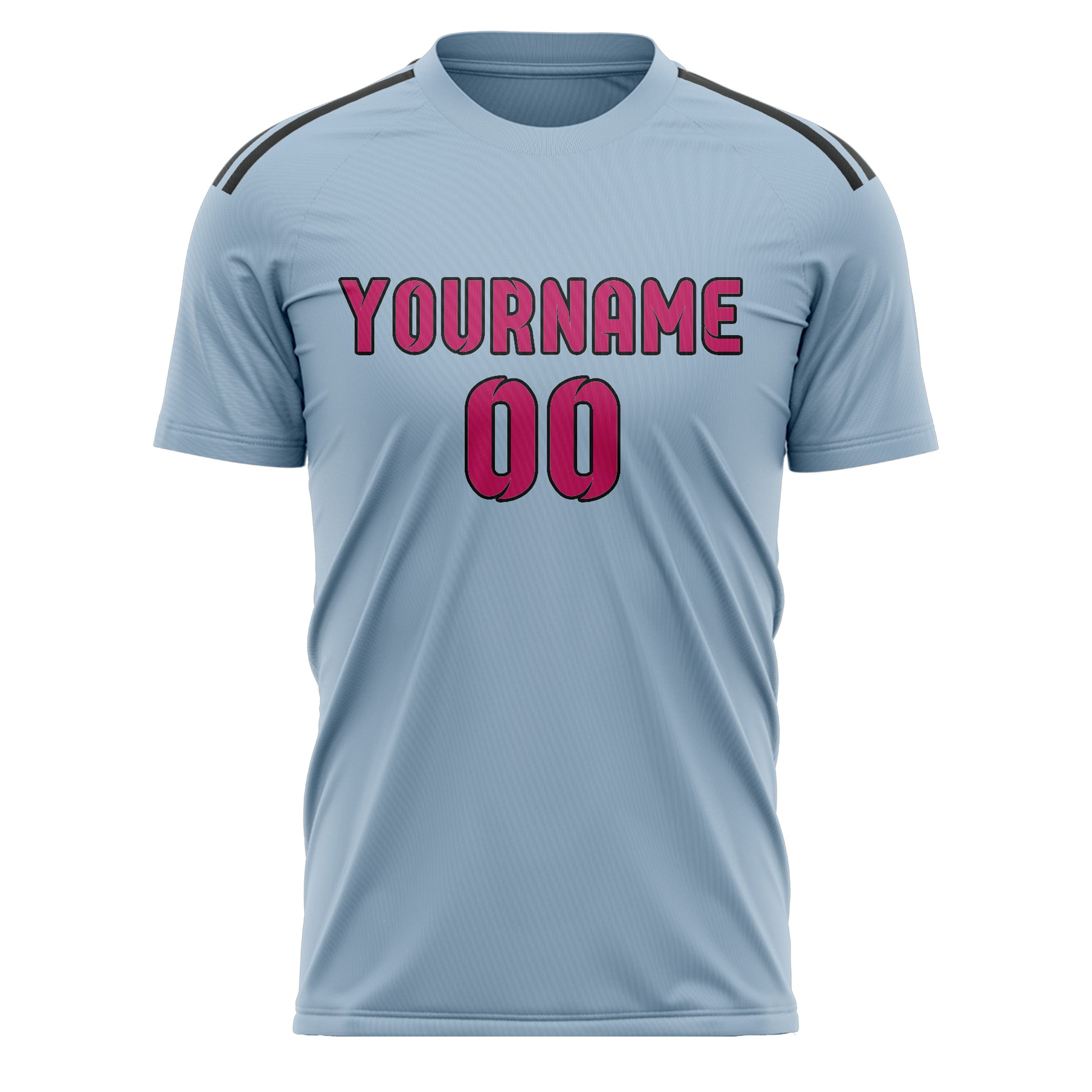 Custom Light Blue Pink Soccer Jersey