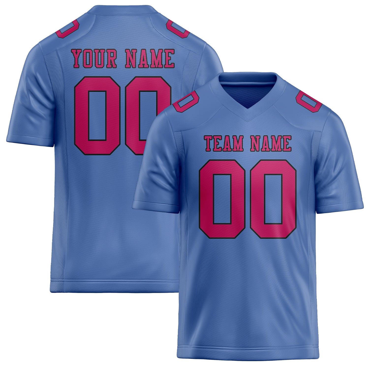 Custom Light Blue Pink Football Jersey
