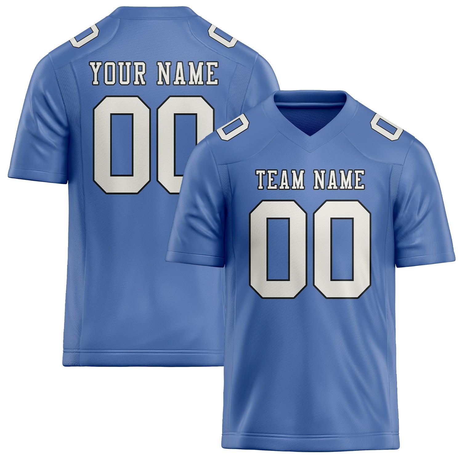 Custom Light Blue White Football Jersey