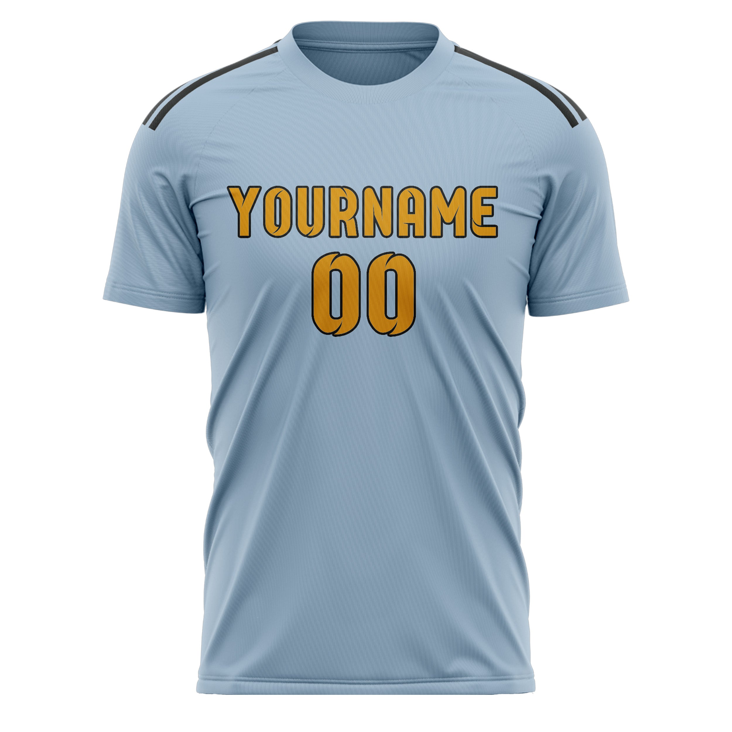 Custom Light Blue Yellow Soccer Jersey