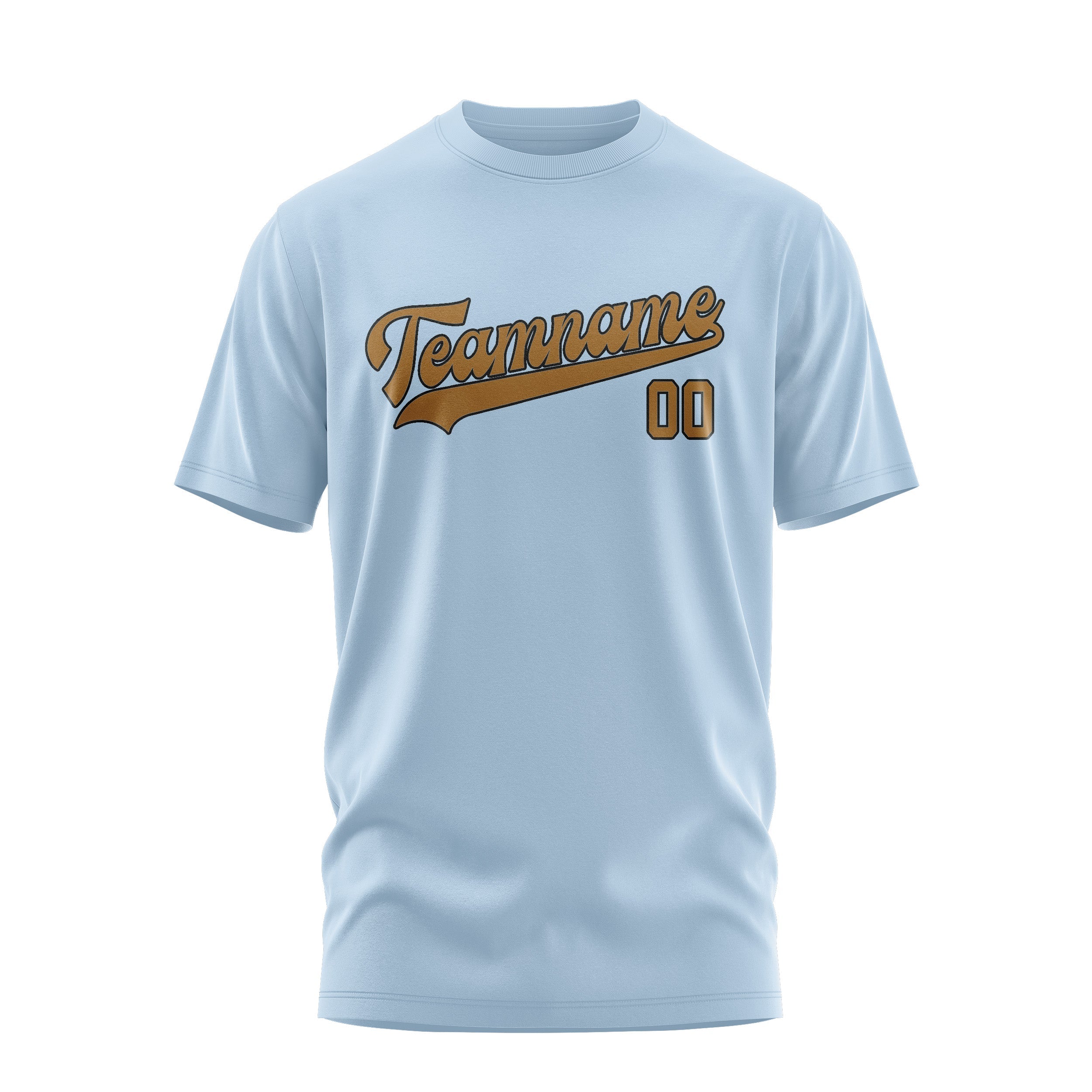 Custom Light Blue Khaki T-Shirt