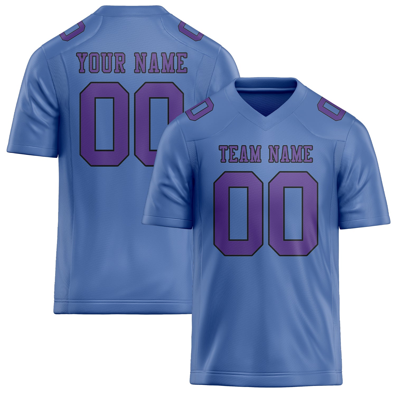 Custom Light Blue Light Purple Football Jersey