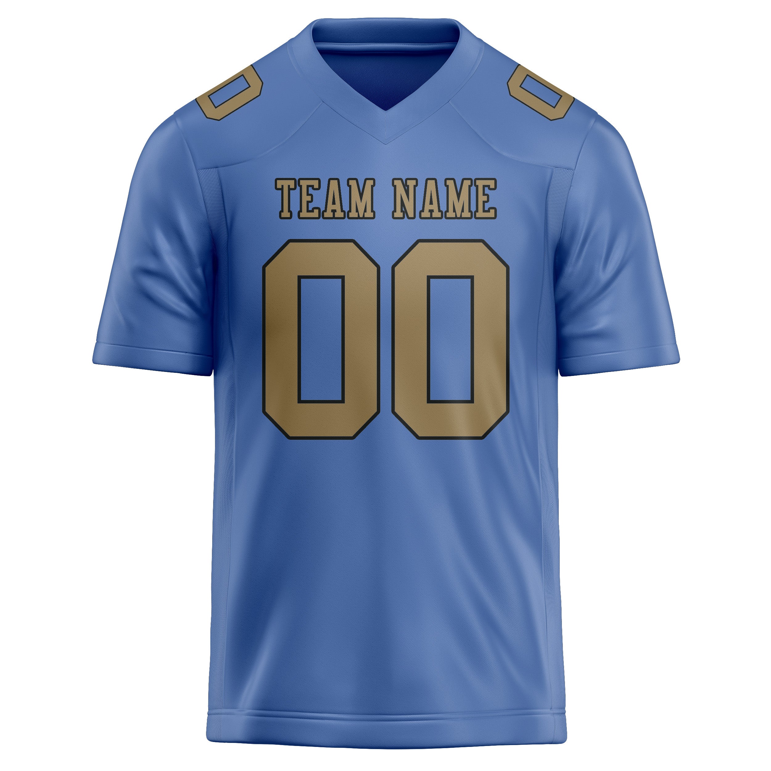 Custom Light Blue Light Khaki Football Jersey