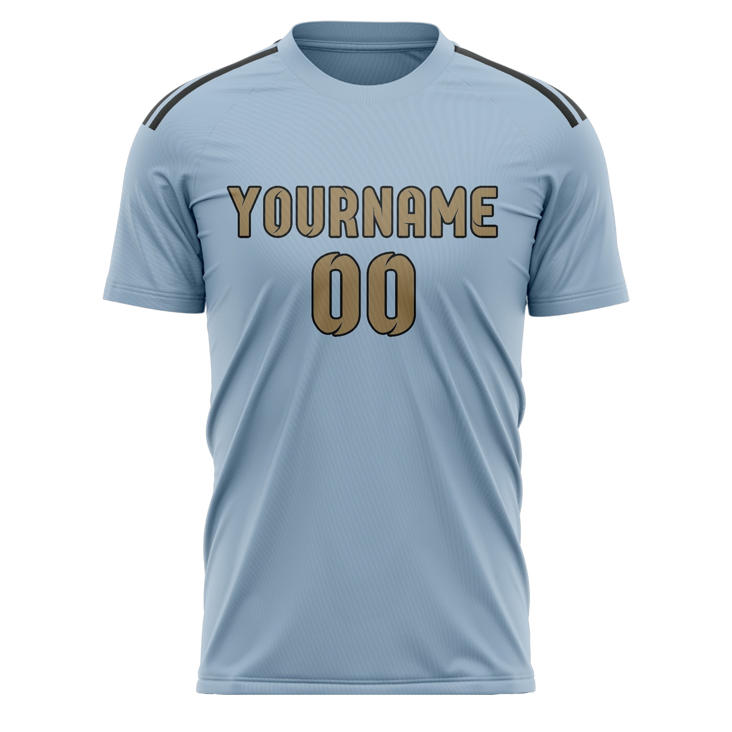 Custom Light Blue Light Khaki Soccer Jersey