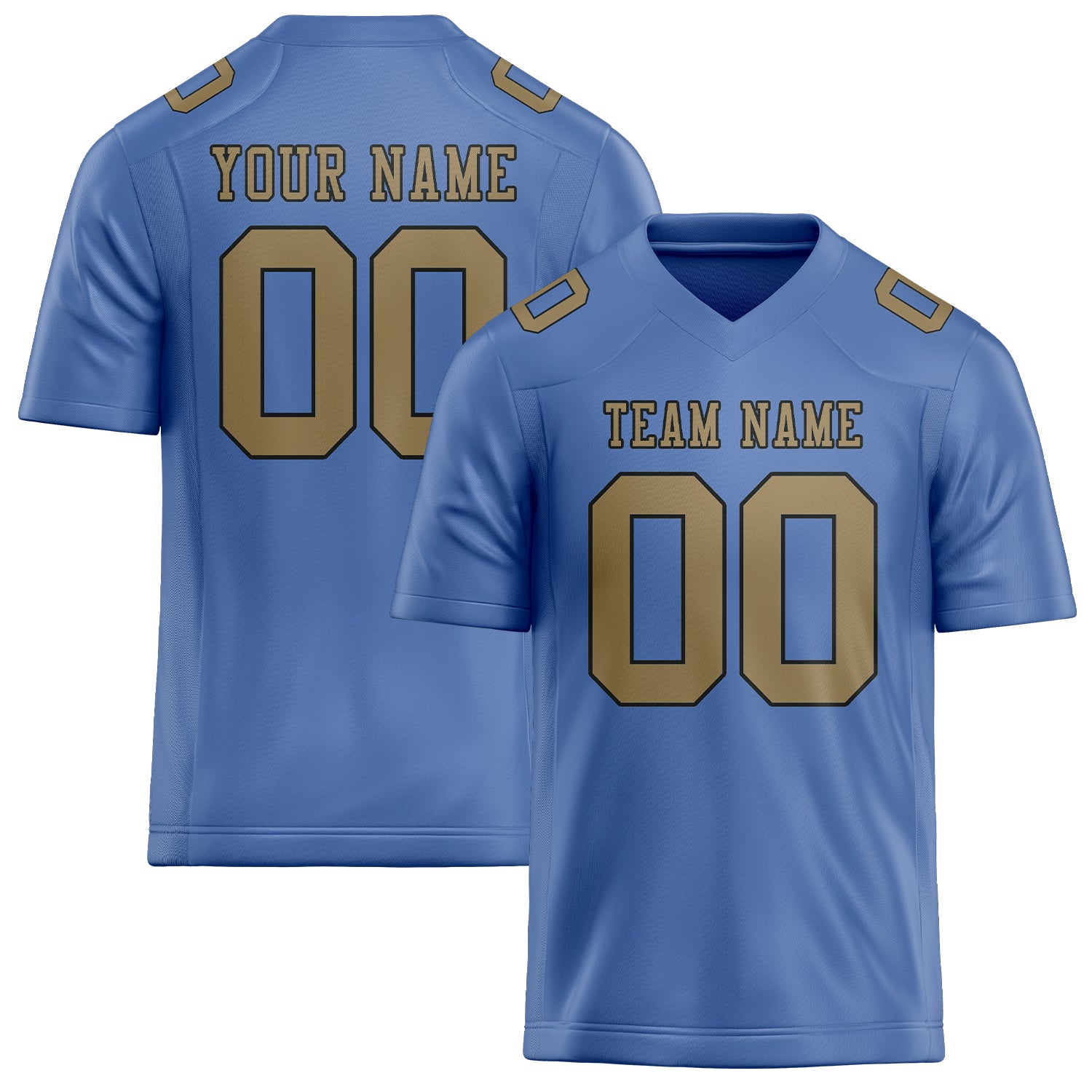 Custom Light Blue Light Khaki Football Jersey