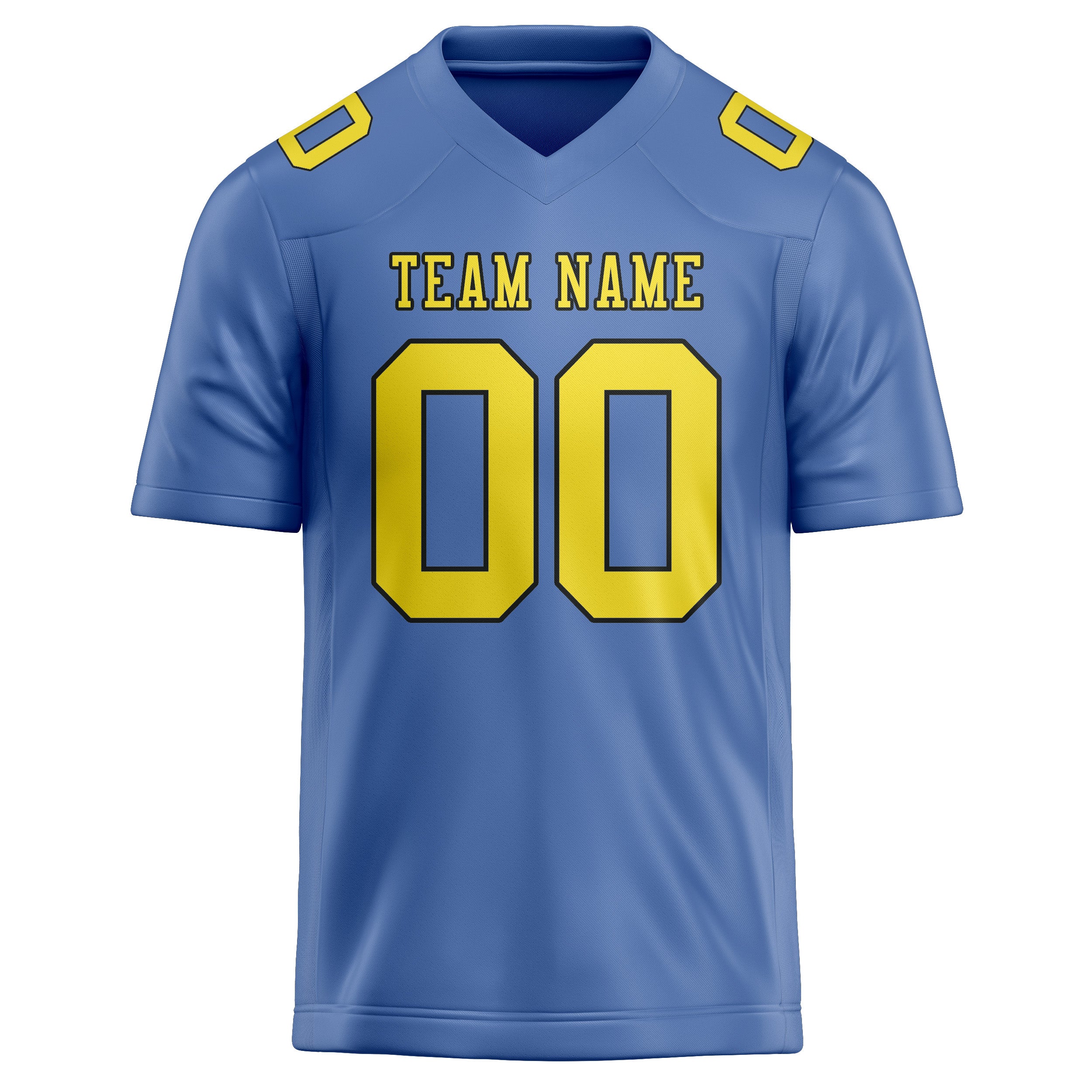 Custom Light Blue Light Yellow Football Jersey