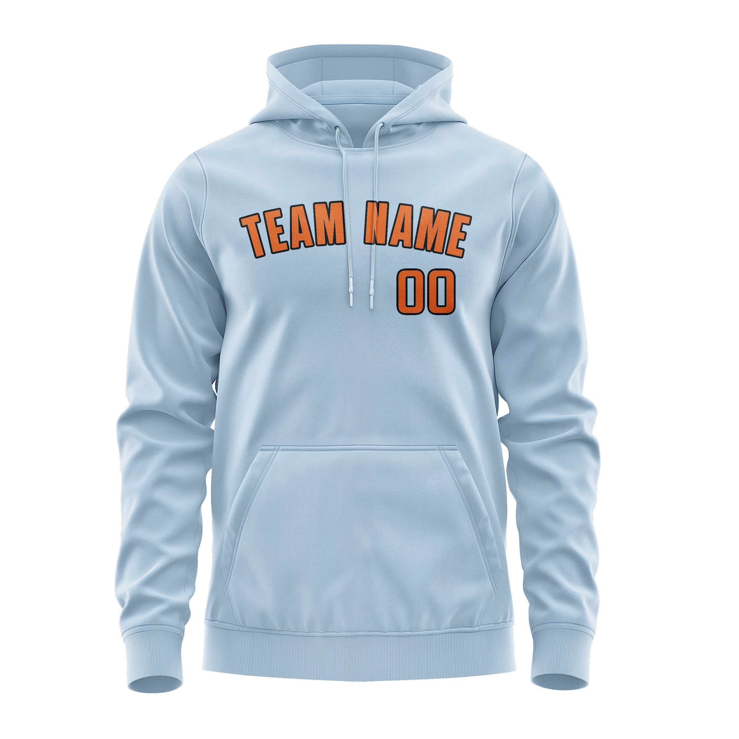 Custom Light Blue Orange Hoodie