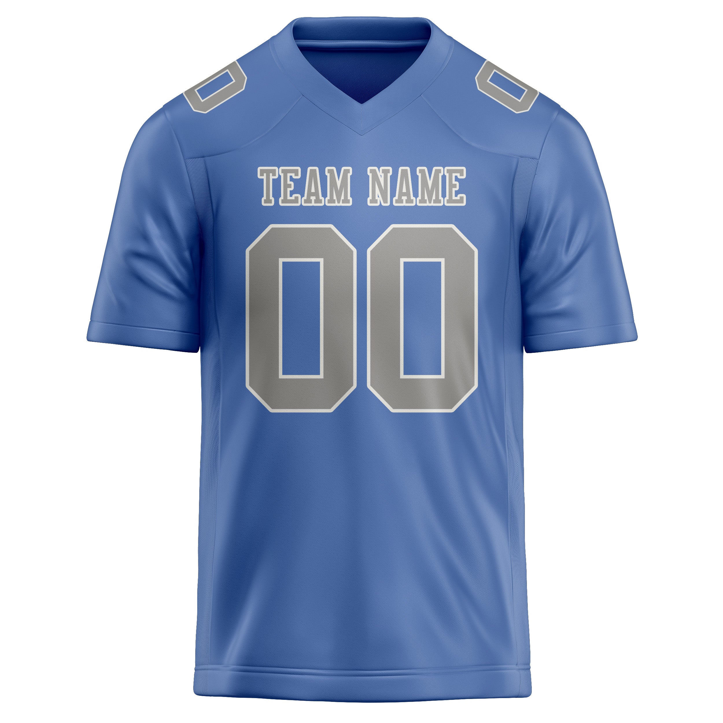 Custom Light Blue Gray Football Jersey
