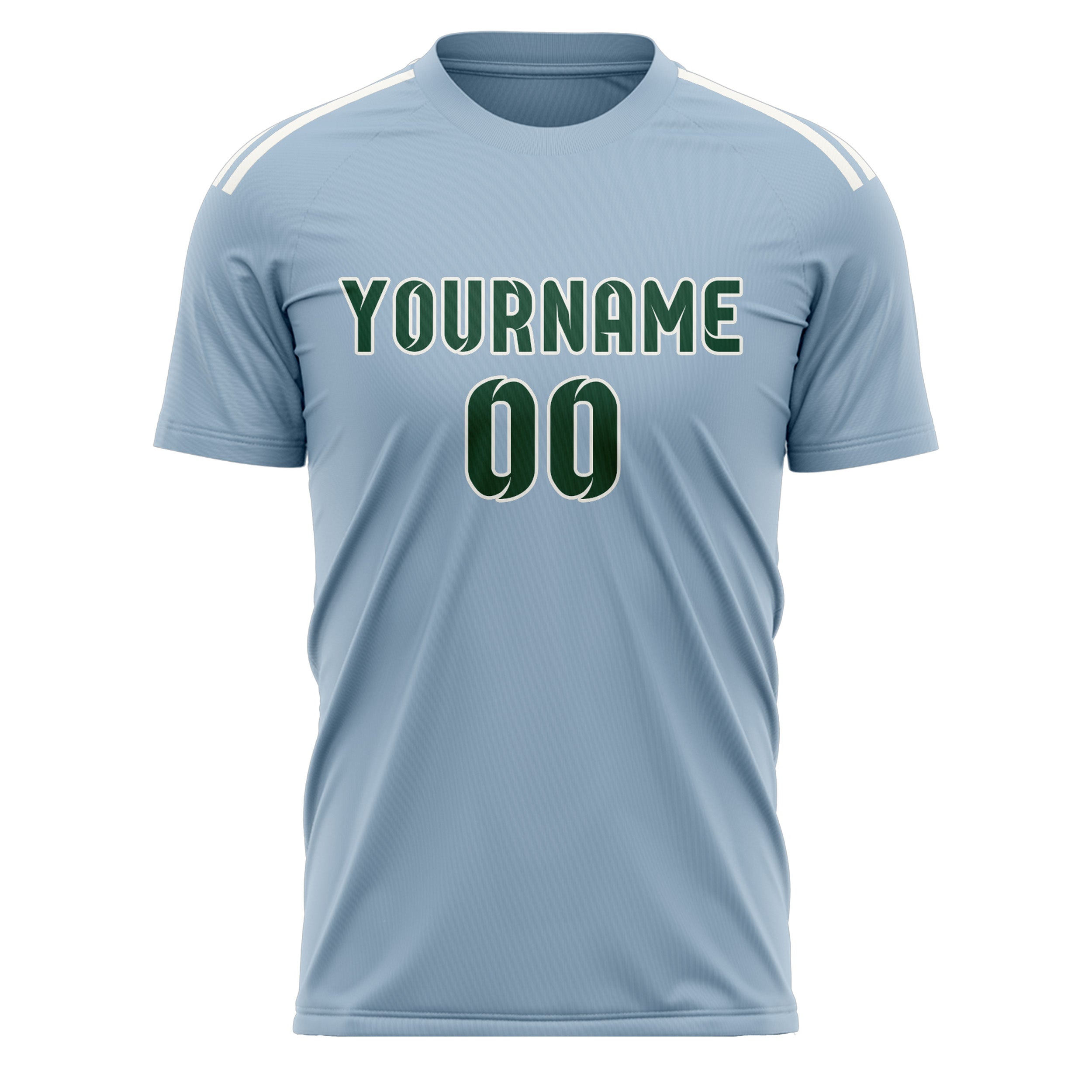 Custom Light Blue Green Soccer Jersey