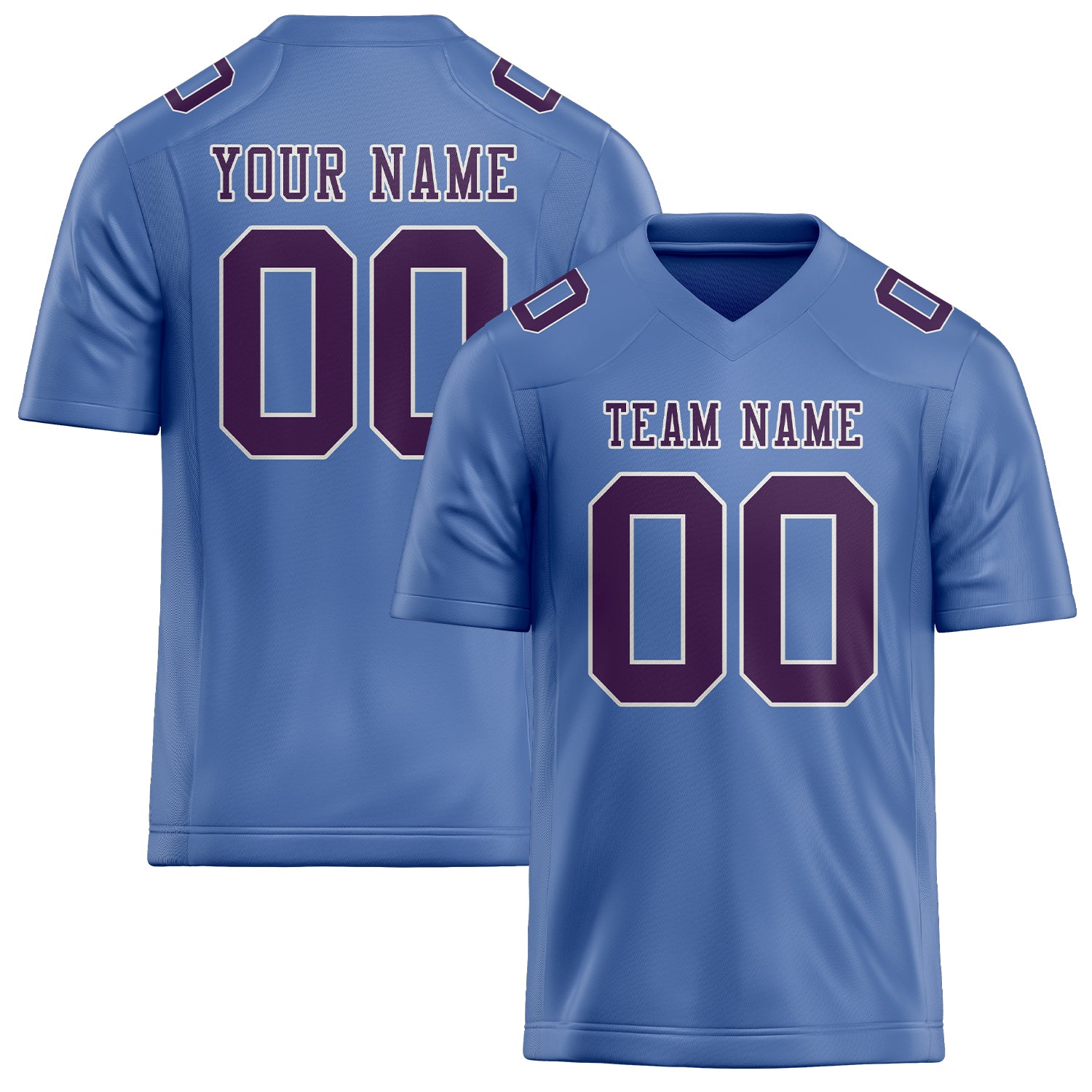 Custom Light Blue Purple Football Jersey