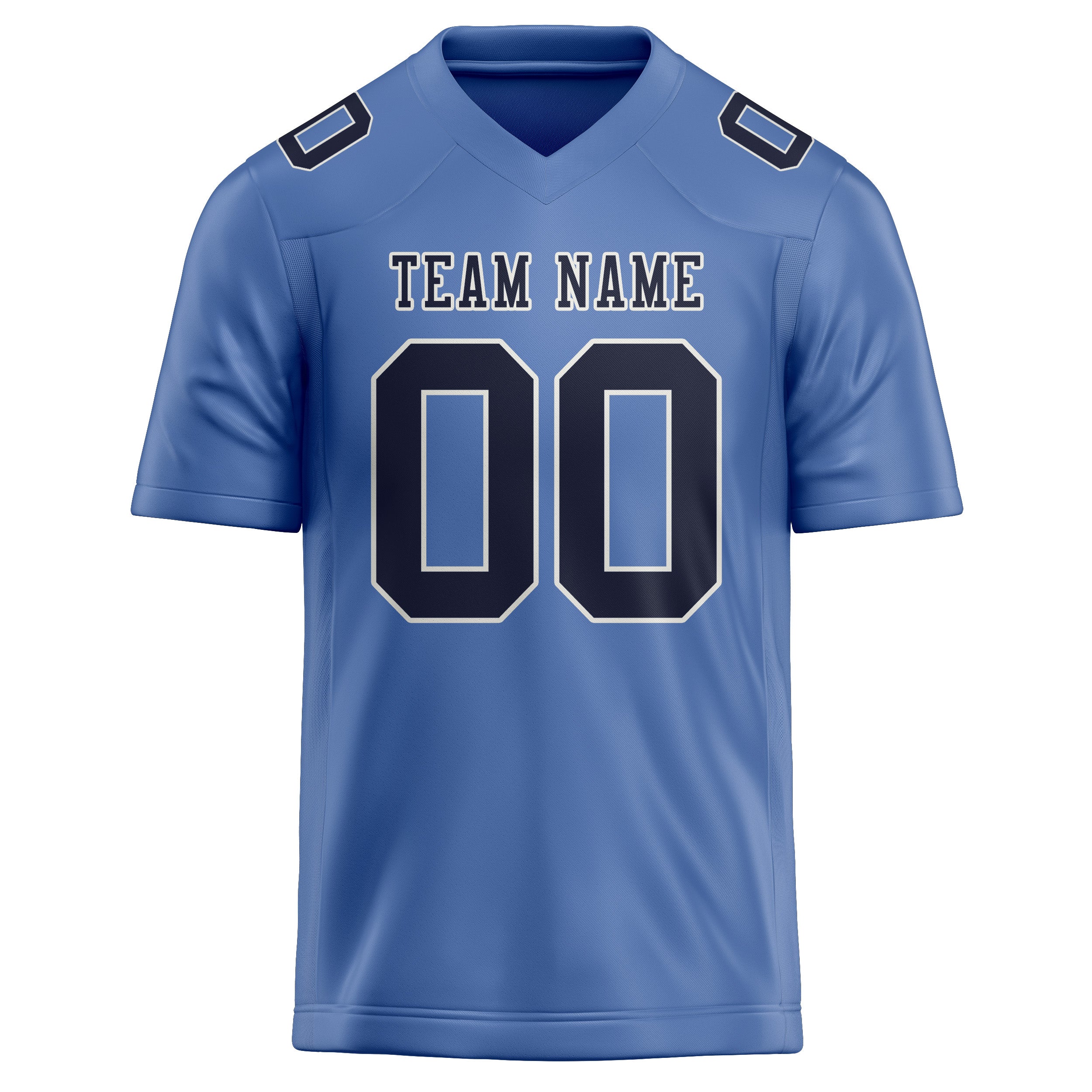 Custom Light Blue Navy Football Jersey