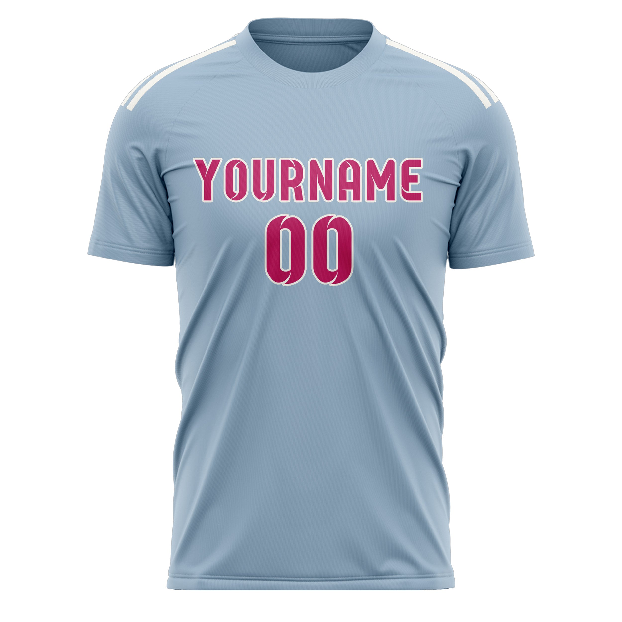 Custom Light Blue Pink Soccer Jersey