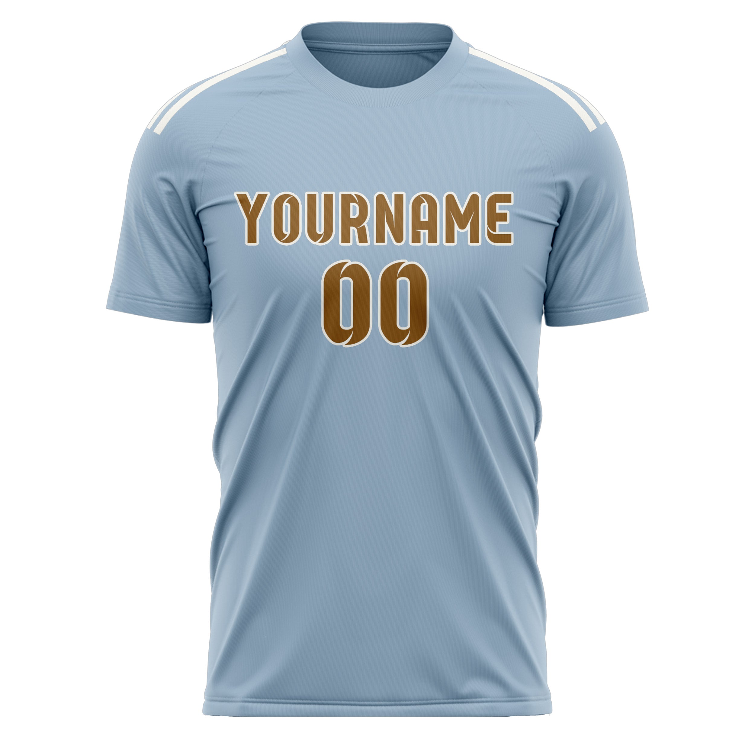 Custom Light Blue Khaki Soccer Jersey