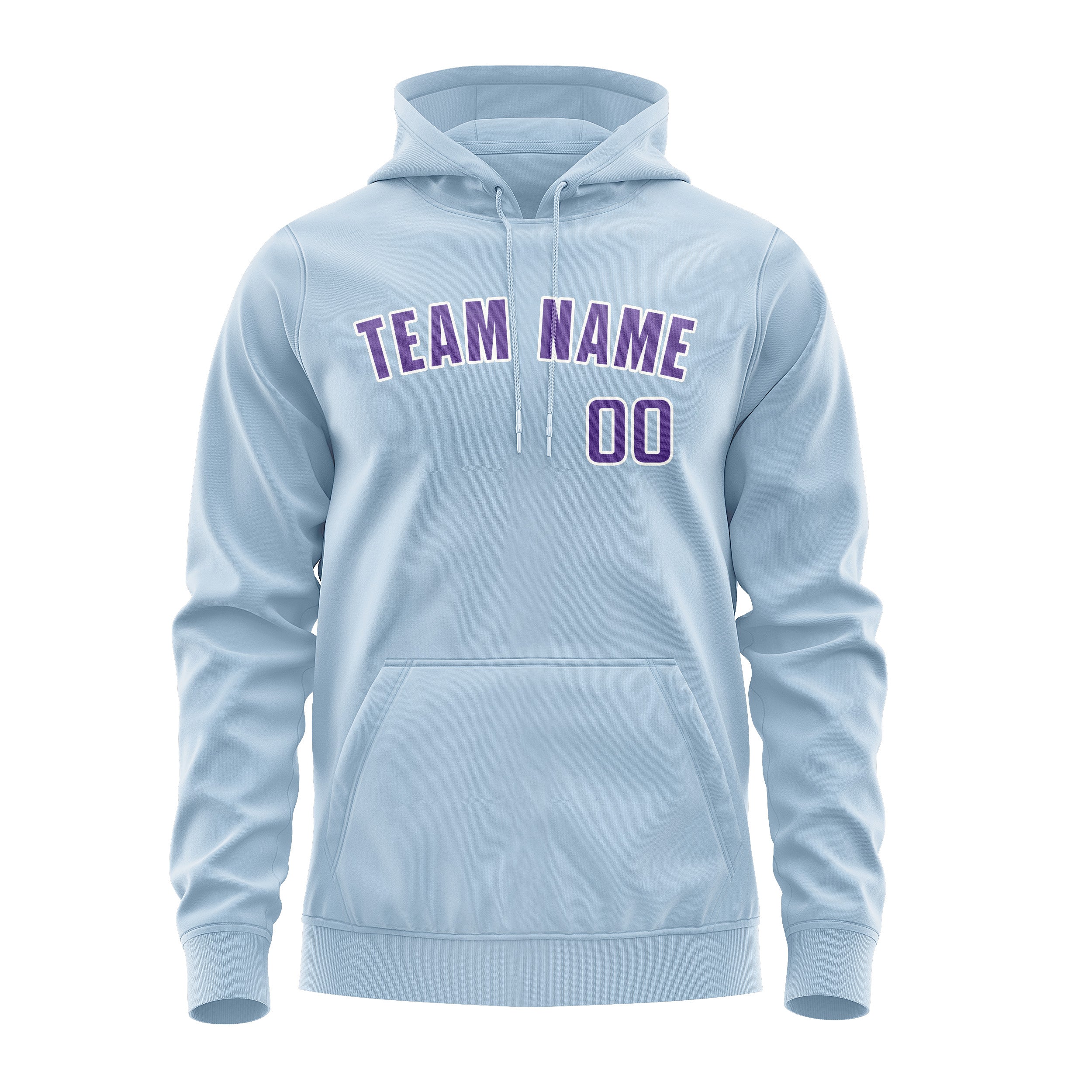 Custom Light Blue Light Purple Hoodie