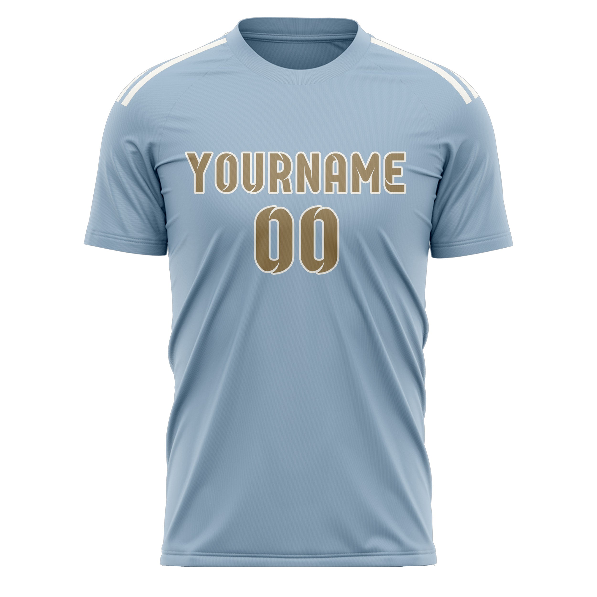 Custom Light Blue Light Khaki Soccer Jersey