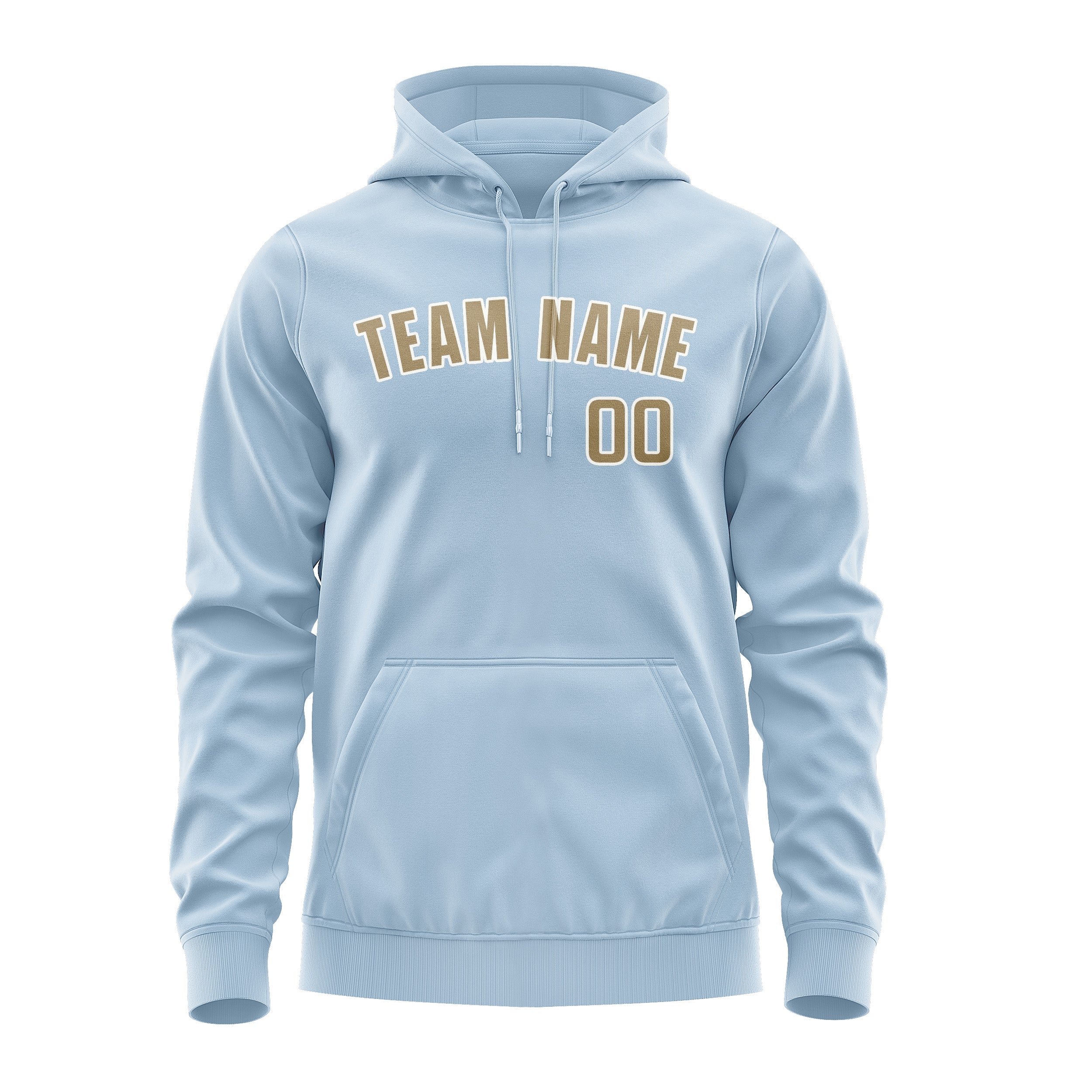 Custom Light Blue Light Khaki Hoodie