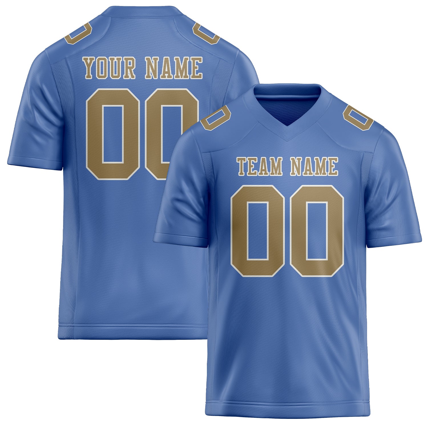 Custom Light Blue Light Khaki Football Jersey
