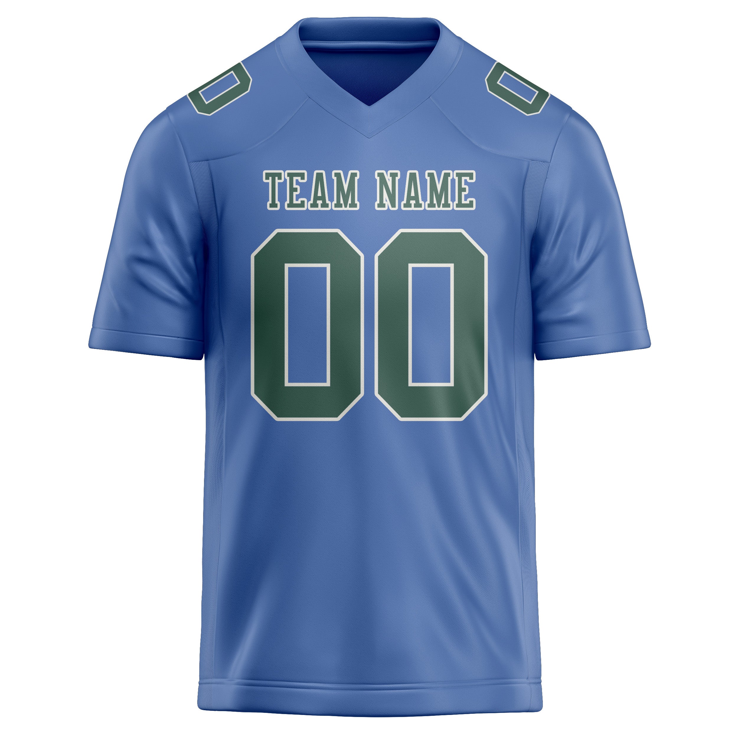 Custom Light Blue Blue Green Football Jersey