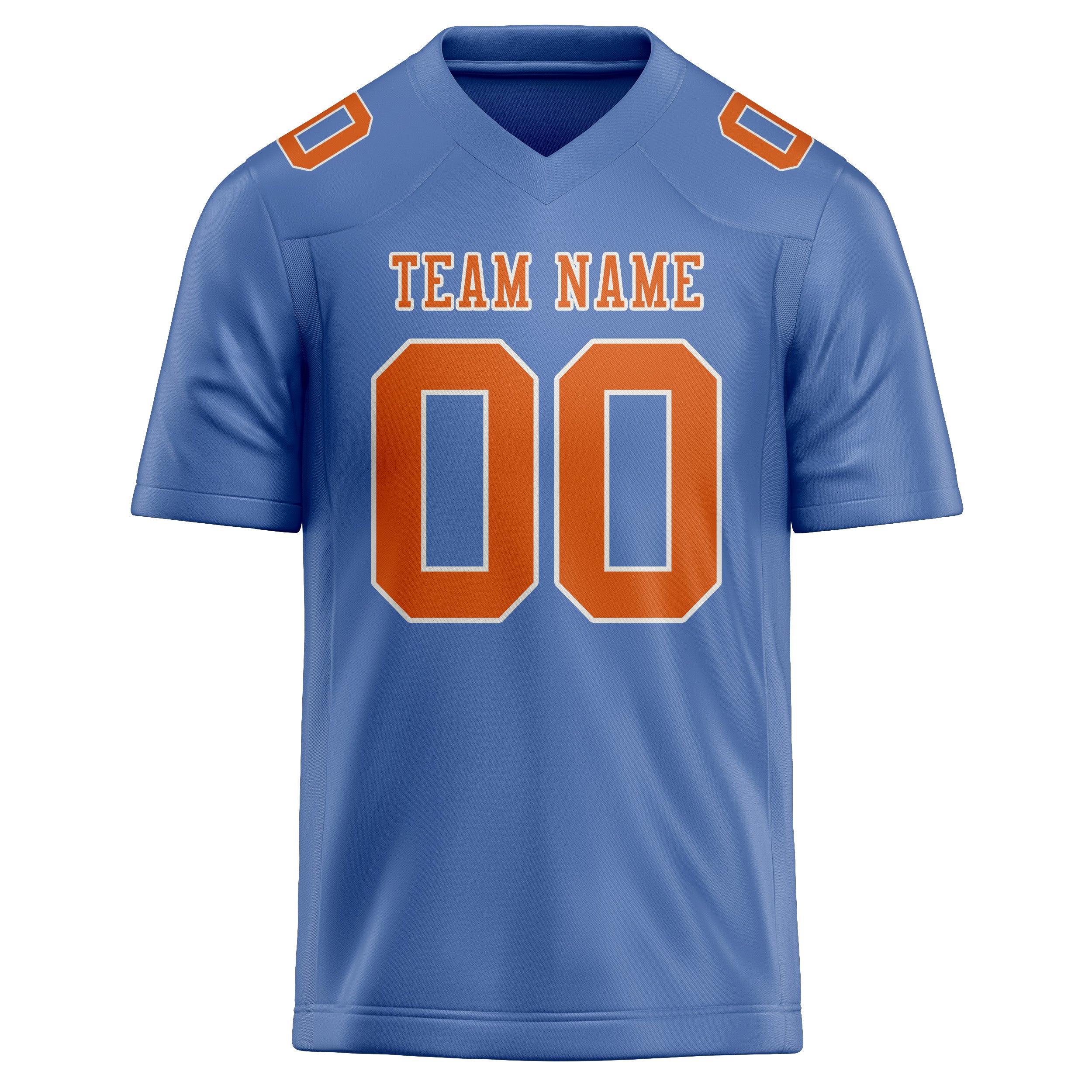Custom Light Blue Orange Football Jersey