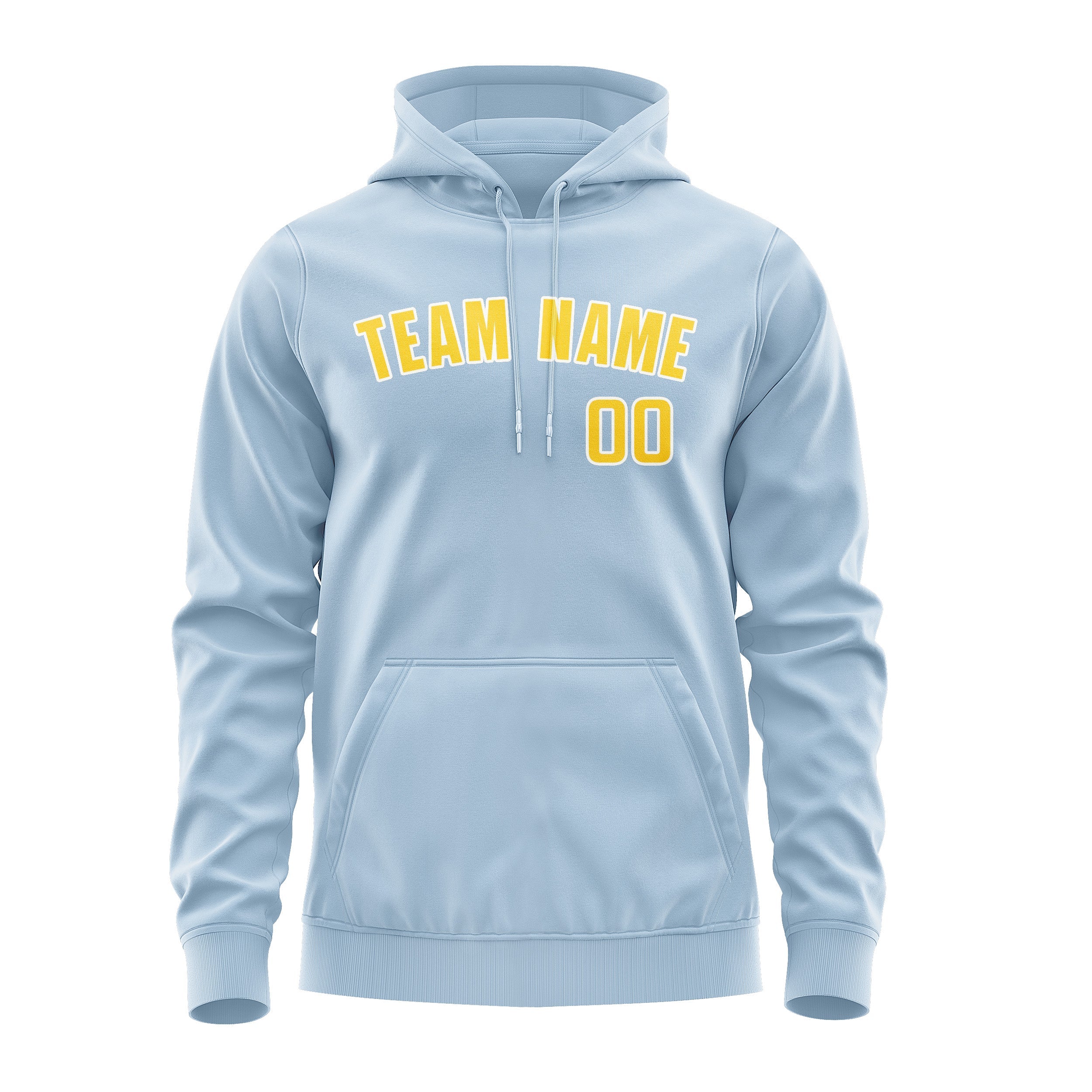 Custom Light Blue Gold Hoodie