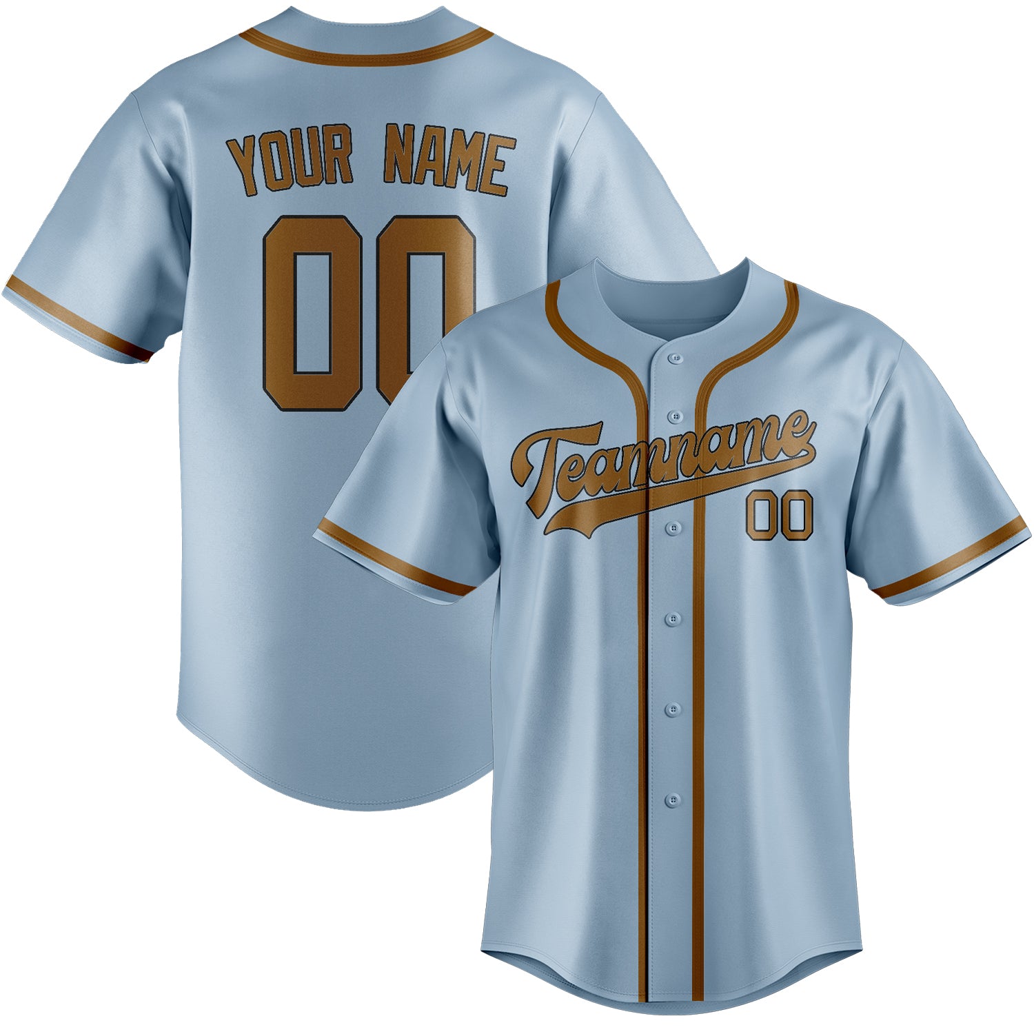 Custom Light Blue Khaki Baseball Jersey