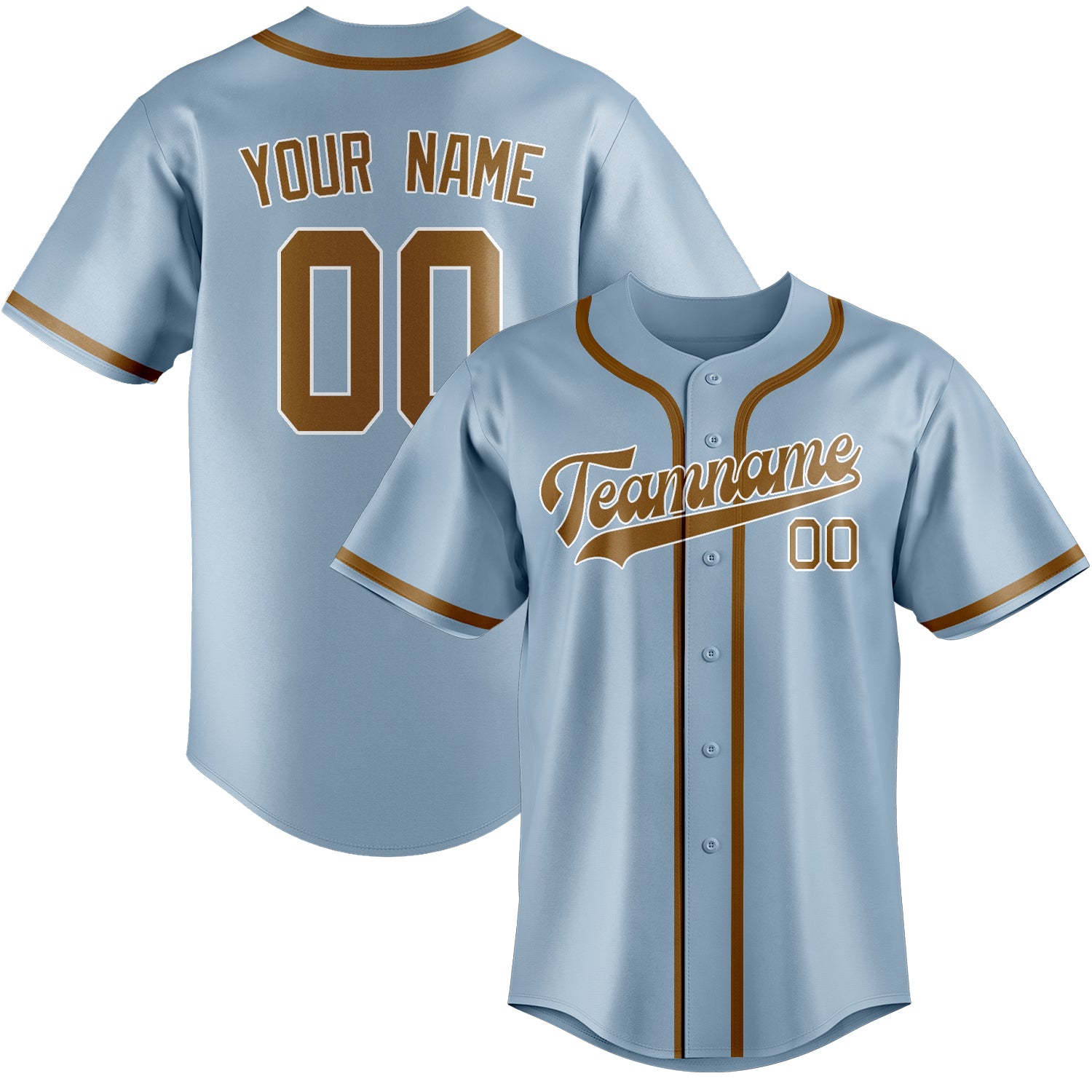 Custom Light Blue Khaki Baseball Jersey