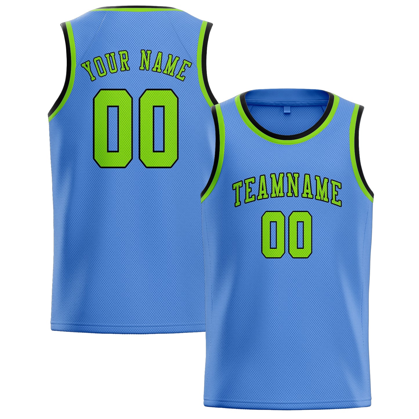 Custom Light Blue Emerald Green Basketball Jersey