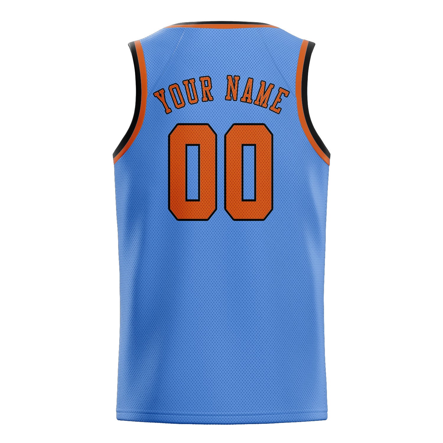 Custom Light Blue Orange Basketball Jersey