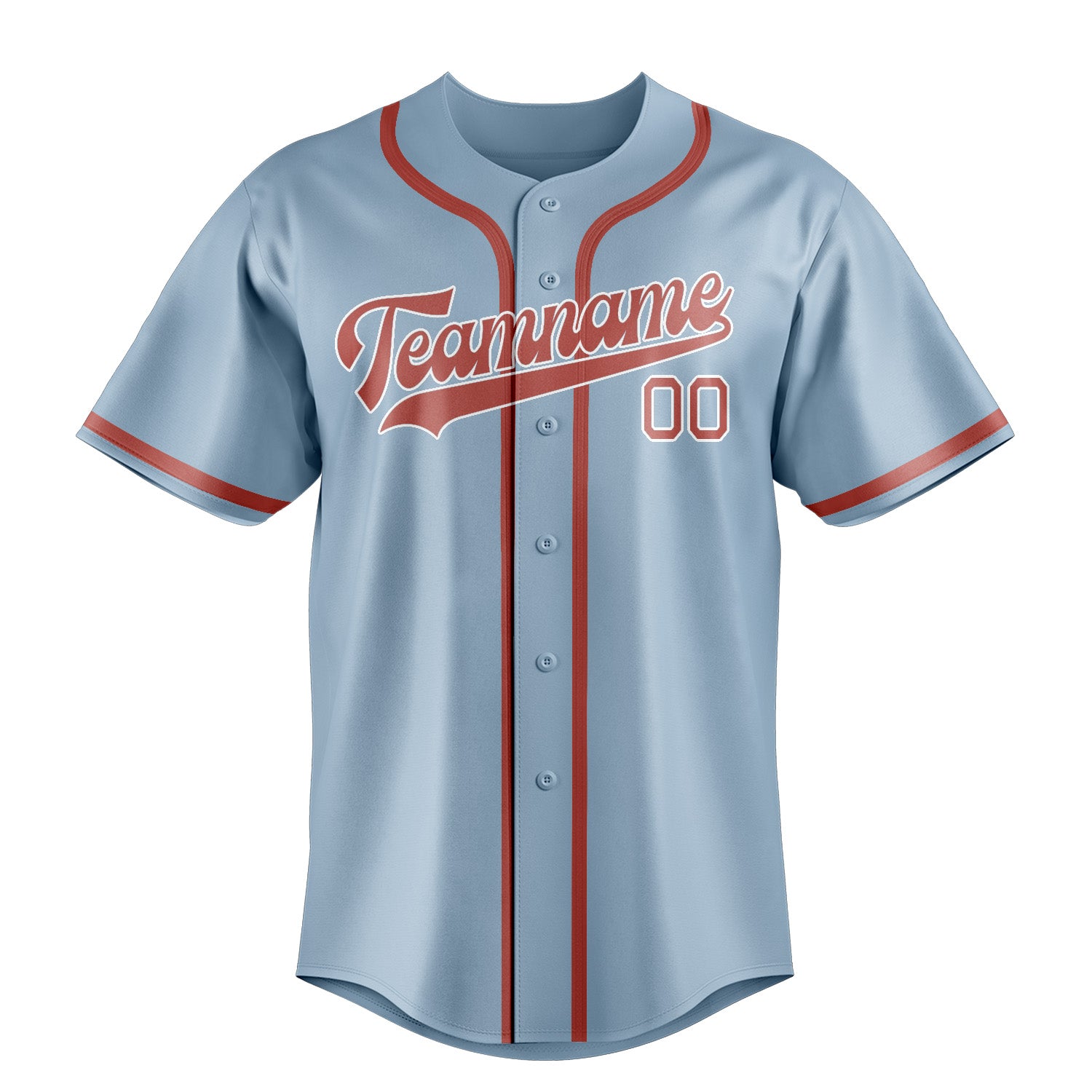 Custom Light Blue Copper Rose Baseball Jersey