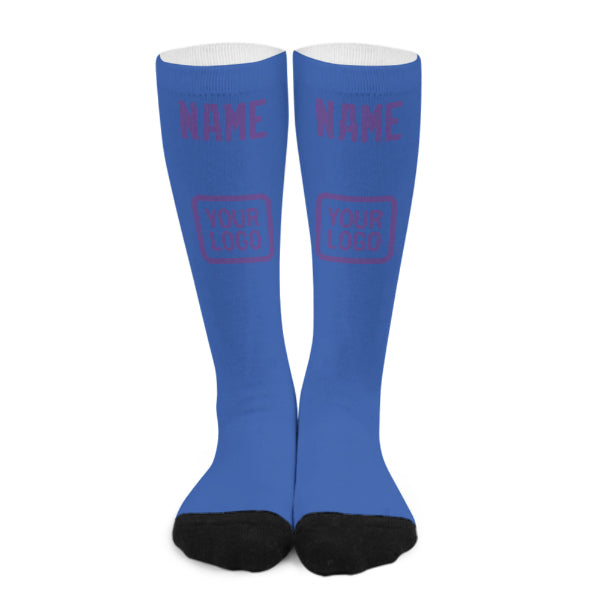 Custom Sky Blue Light Purple Knee-High Sock