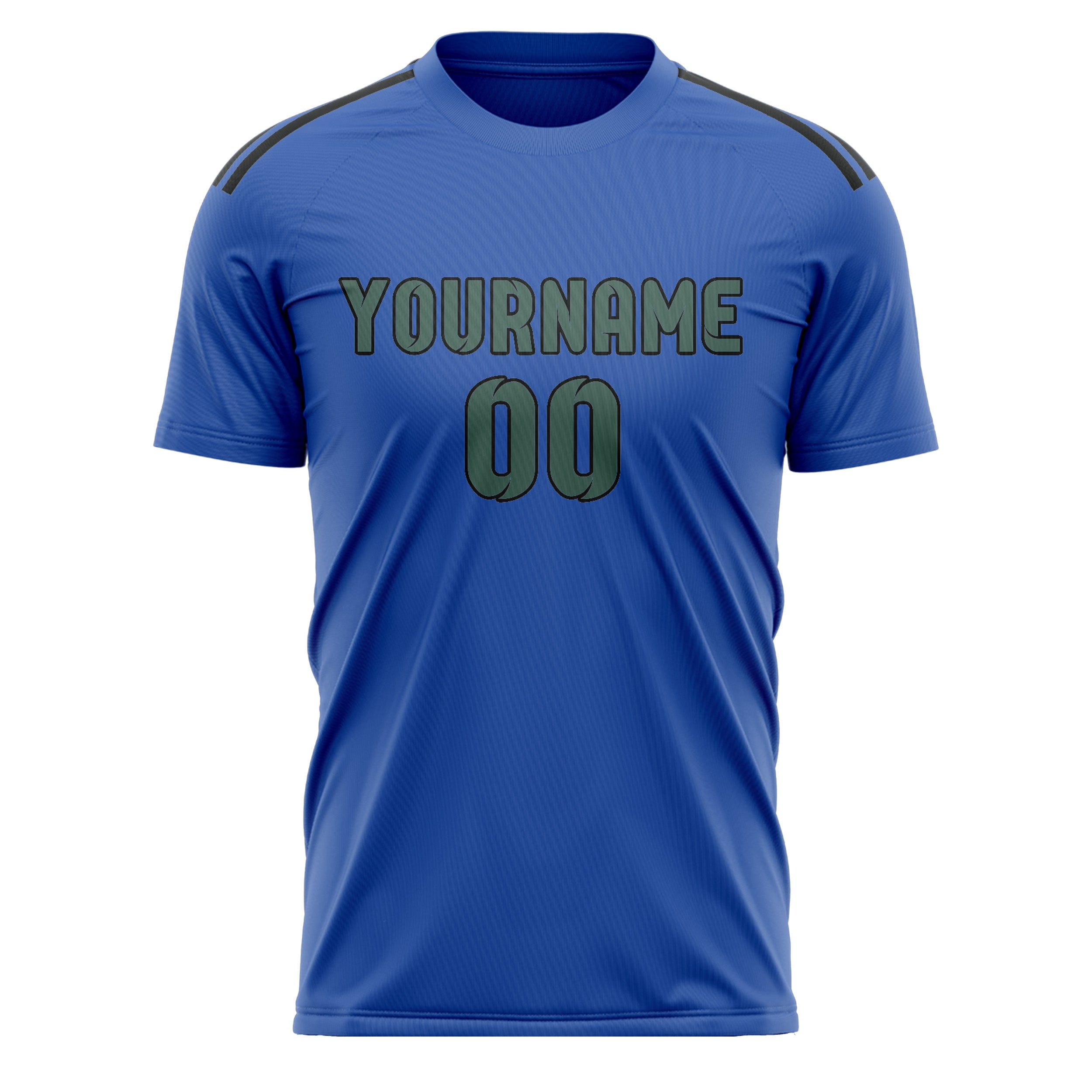 Custom Sky Blue Blue Green Soccer Jersey