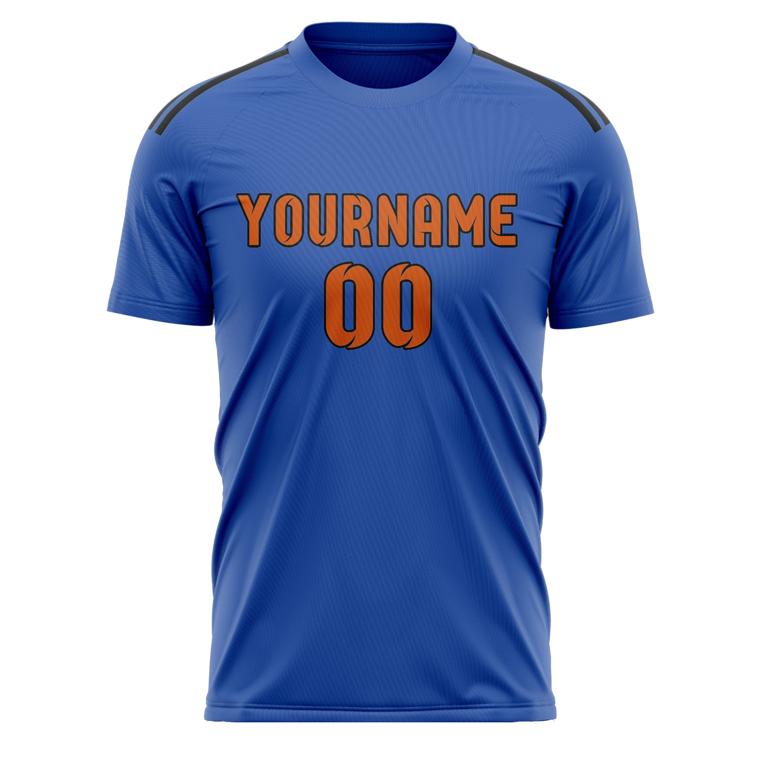 Custom Sky Blue Orange Soccer Jersey