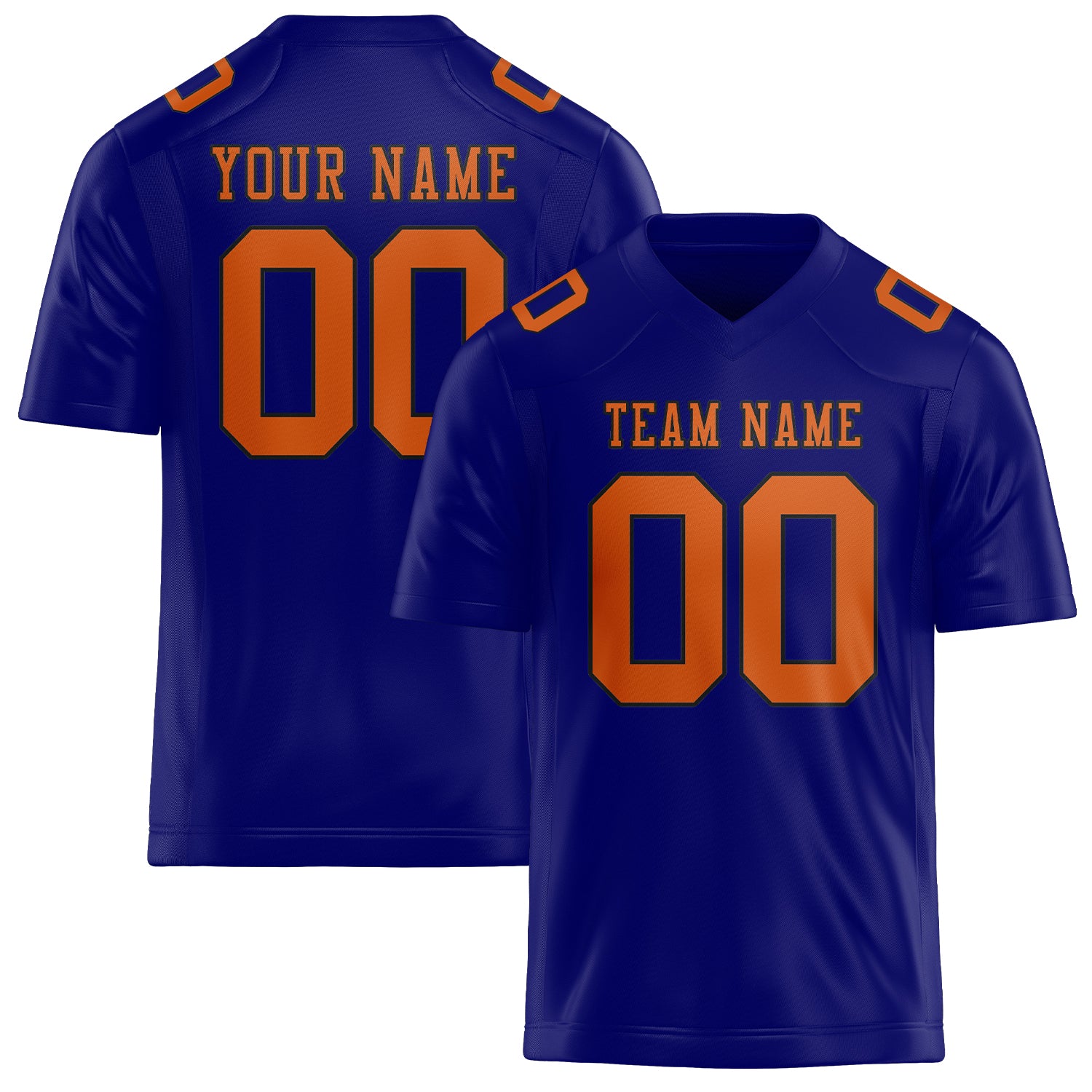 Custom Sky Blue Orange Football Jersey