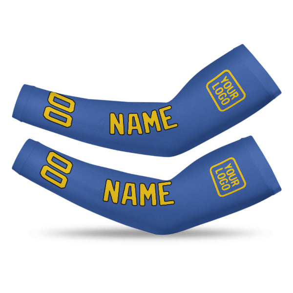 Custom Sky Blue Gold Arm Sleeve