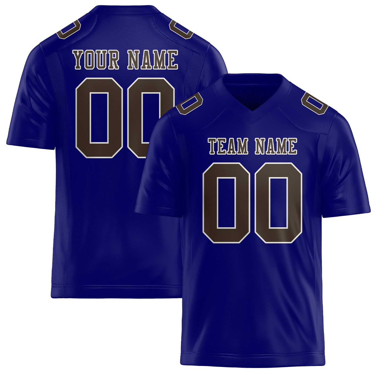 Custom Sky Blue Brown Football Jersey