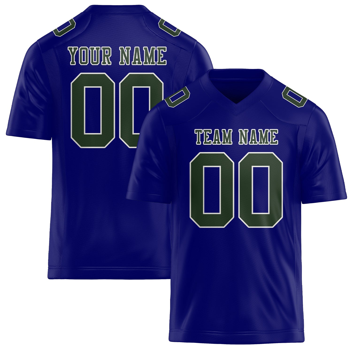 Custom Sky Blue Dark Green Football Jersey